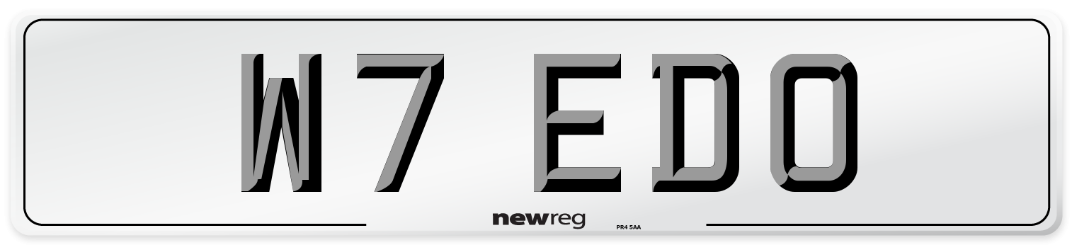 W7 EDO Number Plate from New Reg